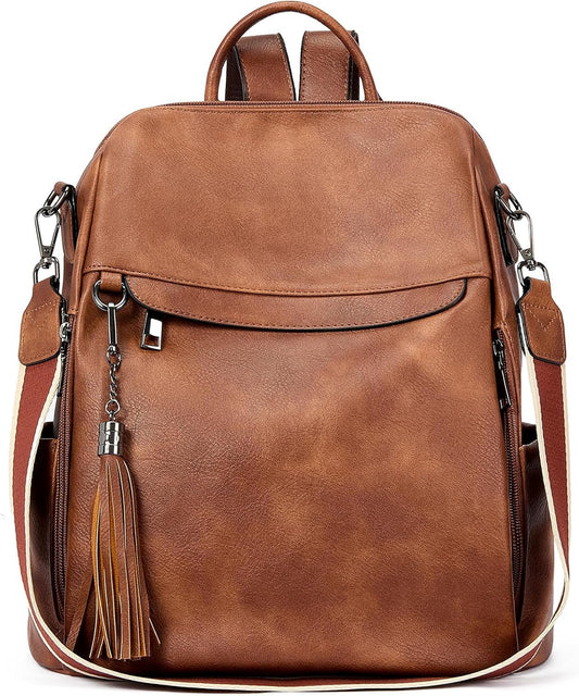 Backpack Purse for Women, PU Leather anti Theft Travel Purse Shoulder Bags with Tassel - Nova Threads